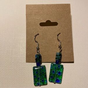 Handmade Glass Bead Floral Earrings